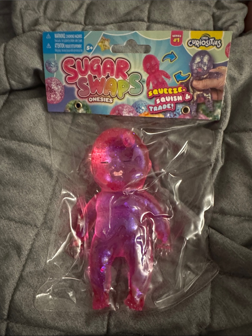 Viral !!Sugar Swaps Onesies Pink Glitter Squeeze Toy baby